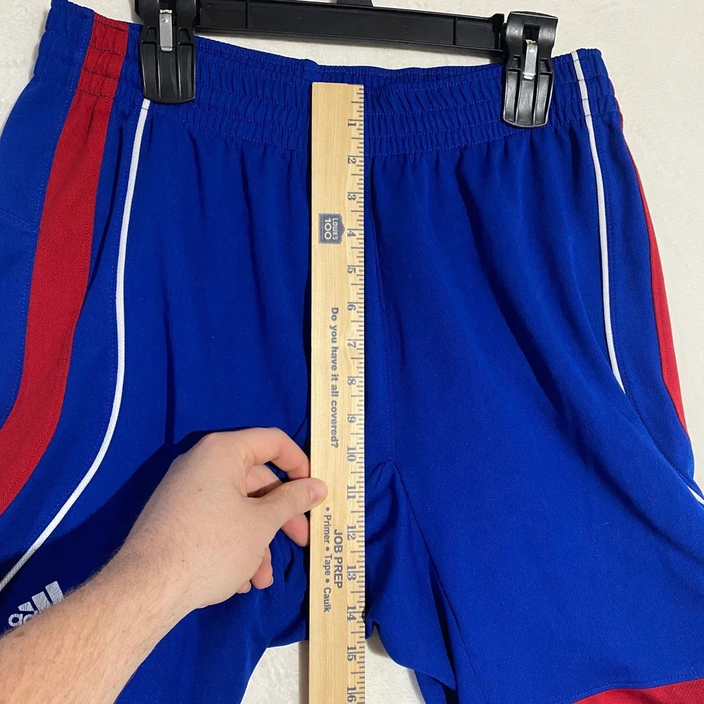 Adidas Kansas Jayhawks Mens Basketball Shorts Blue Red KU NCAA - Picture 5 of 9